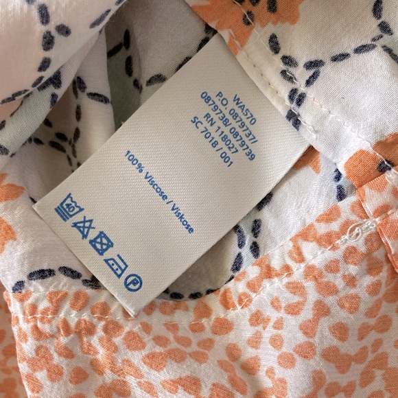 BODEN orange floral peplum blouse, Sz US 2. - Picture 6 of 7